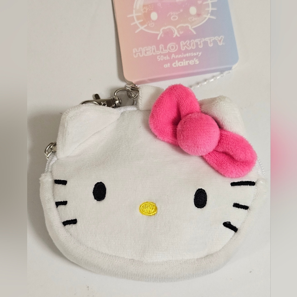 Hello Kitty Sanrio 50th Anniversary Claire's Exclusive Coin Purse Bag Cl…